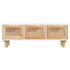 vidaXL Table basse blanc 80x40x30 cm Bois d'ingénierie et pin massif