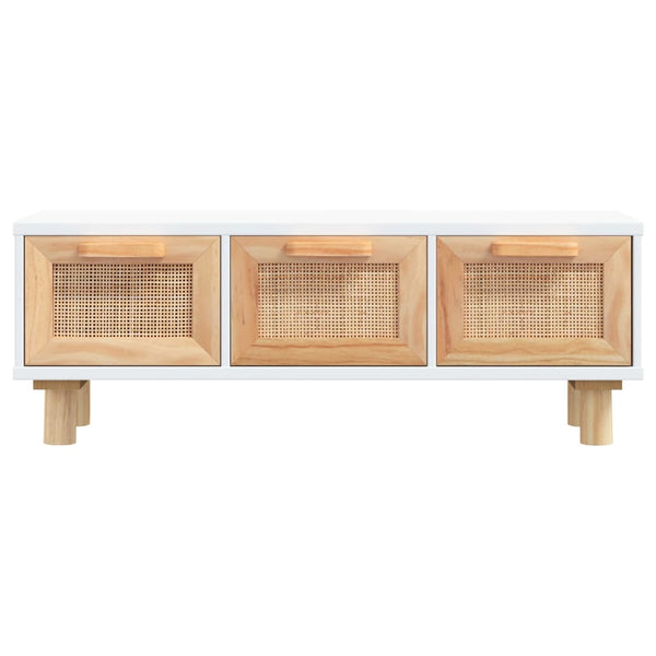 vidaXL Table basse blanc 80x40x30 cm Bois d'ingénierie et pin massif