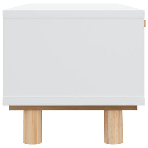 vidaXL Table basse blanc 80x40x30 cm Bois d'ingénierie et pin massif