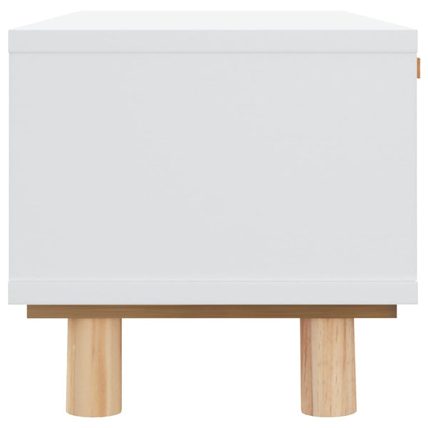 vidaXL Table basse blanc 80x40x30 cm Bois d'ingénierie et pin massif