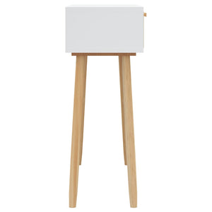 Weißer Konsolentisch Kiefer Massivholz & Rattan