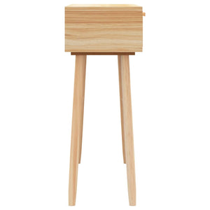 Brauner Konsolentisch 80cm Kiefer Massivholz Rattan