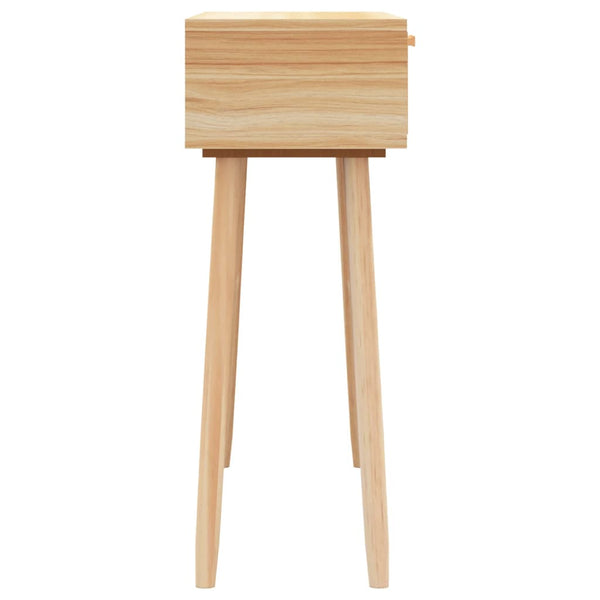 Brauner Konsolentisch 80cm Kiefer Massivholz Rattan