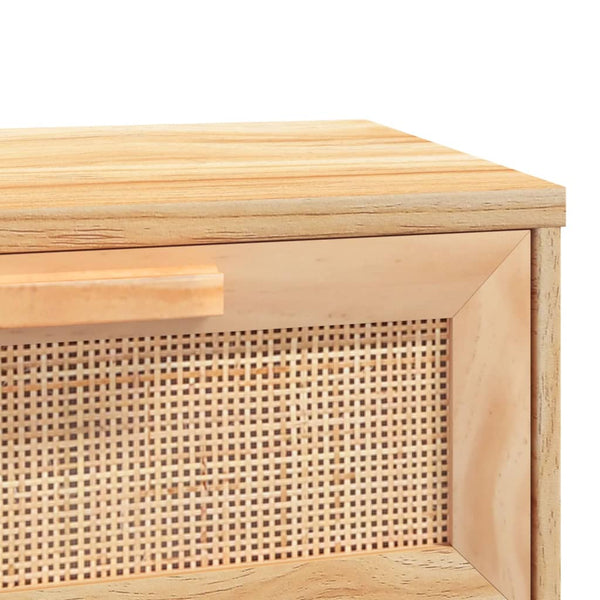 Brauner Konsolentisch 80cm Kiefer Massivholz Rattan