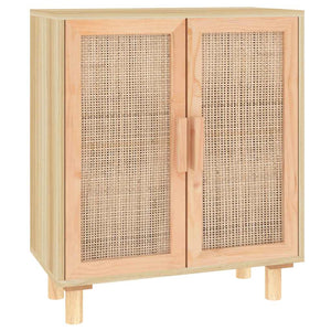 Sideboard Braun 60x30x70 cm Kiefer Massivholz Rattan