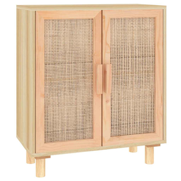 Sideboard Braun 60x30x70 cm Kiefer Massivholz Rattan