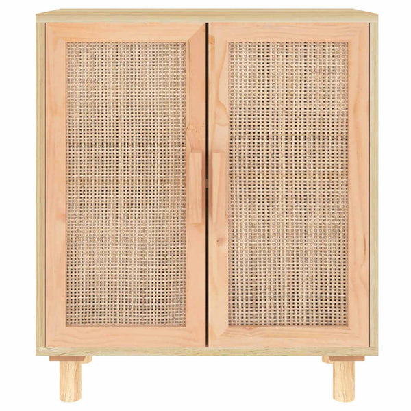 Sideboard Braun 60x30x70 cm Kiefer Massivholz Rattan