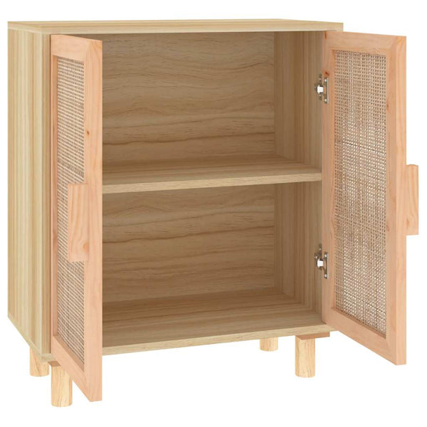 Sideboard Braun 60x30x70 cm Kiefer Massivholz Rattan
