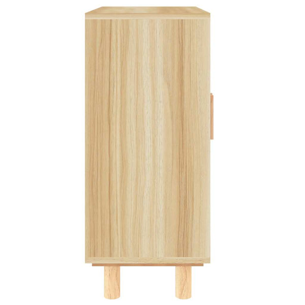 Sideboard Braun 60x30x70 cm Kiefer Massivholz Rattan