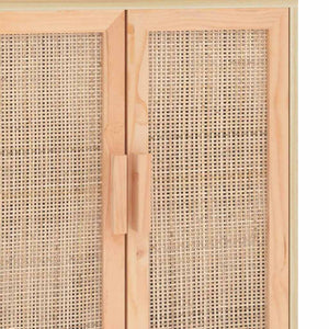 Sideboard Braun 60x30x70 cm Kiefer Massivholz Rattan
