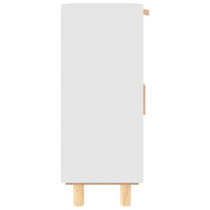 Weißes Sideboard 60 cm Massivholz Kiefer & Rattan