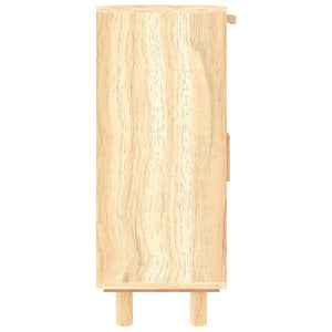 Sideboard Braun Kiefer Massivholz & Natur-Rattan