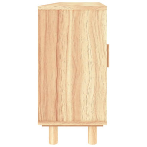 Braunes Sideboard 105cm Kiefer Massivholz & Rattan