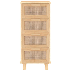 Braunes Sideboard 40x90 cm Kiefer Massivholz Rattan