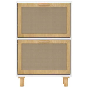 Weißer Schuhschrank mit Rattan