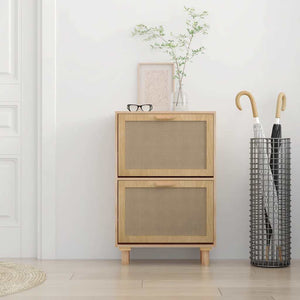 Brauner Schuhschrank mit Rattan