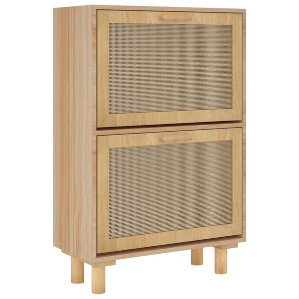 Brauner Schuhschrank mit Rattan