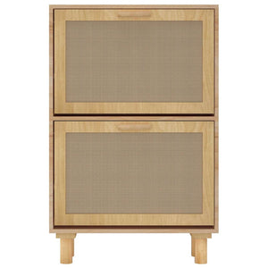 Brauner Schuhschrank mit Rattan