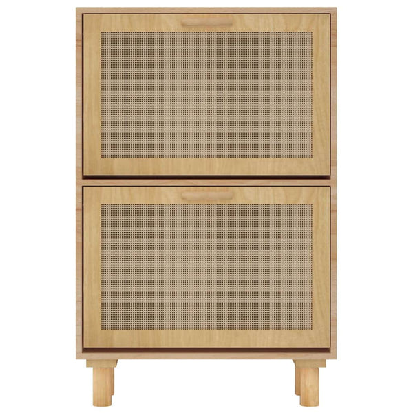 Brauner Schuhschrank mit Rattan