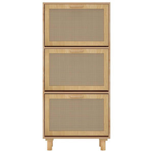 Brauner Schuhschrank mit Rattan