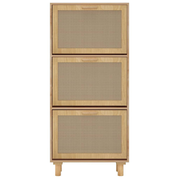 Brauner Schuhschrank mit Rattan
