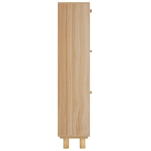 Brauner Schuhschrank mit Rattan