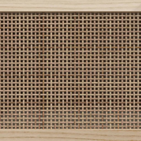 Wandgarderobe Weiß mit Rattan