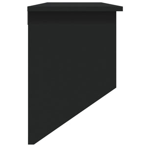 Wandgarderobe Schwarz mit Rattan