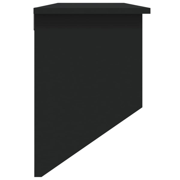 Wandgarderobe Schwarz mit Rattan