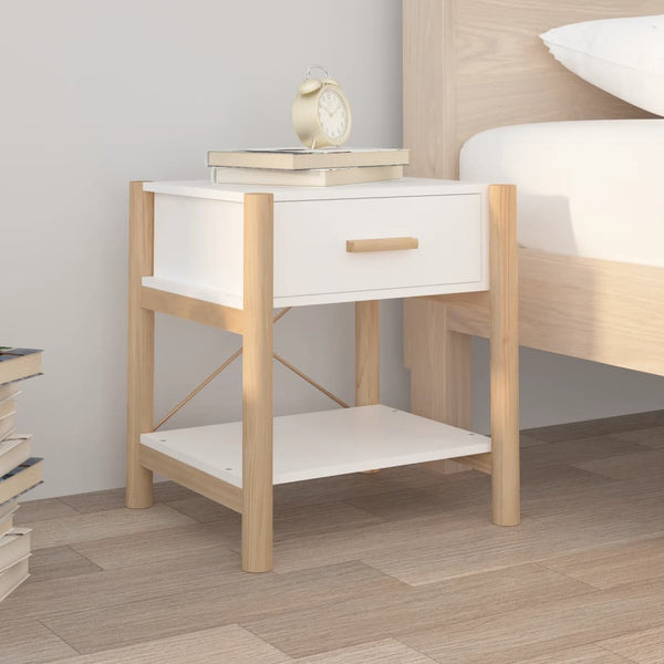 Nachttische Weiß Holz 2er-Set