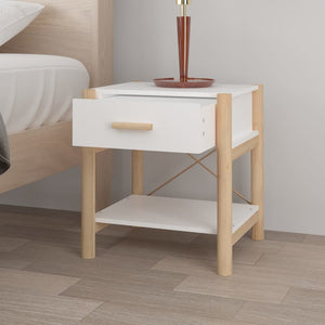 Nachttische Weiß Holz 2er-Set