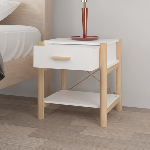 Nachttische Weiß Holz 2er-Set