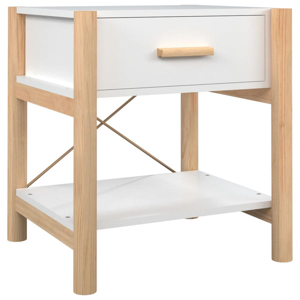 Nachttische Weiß Holz 2er-Set