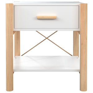 Nachttische Weiß Holz 2er-Set