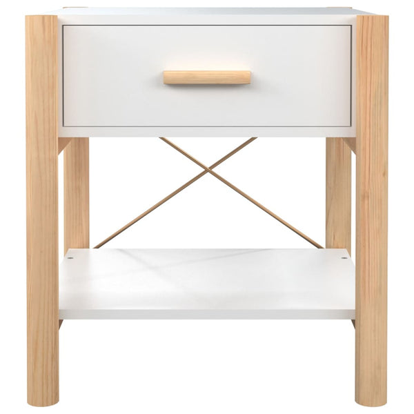 Nachttische Weiß Holz 2er-Set