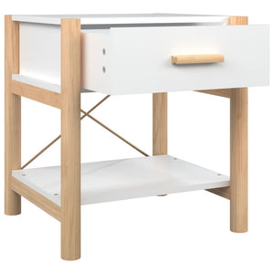 Nachttische Weiß Holz 2er-Set