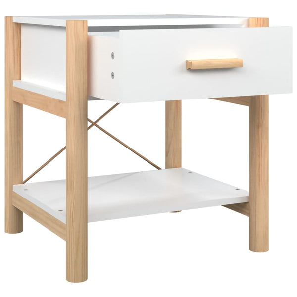 Nachttische Weiß Holz 2er-Set