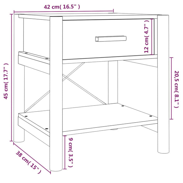Nachttische Weiß Holz 2er-Set
