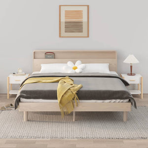 Nachttische Weiß Holz 2er-Set
