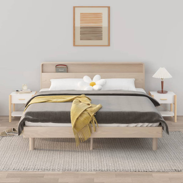 Nachttische Weiß Holz 2er-Set