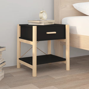 Nachttische Schwarz Holzwerkstoff 42x38x45 cm, 2er-Set