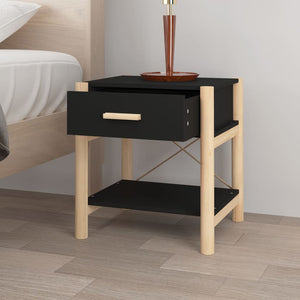 Nachttische Schwarz Holzwerkstoff 42x38x45 cm, 2er-Set