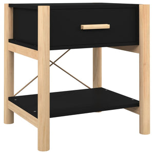 Nachttische Schwarz Holzwerkstoff 42x38x45 cm, 2er-Set