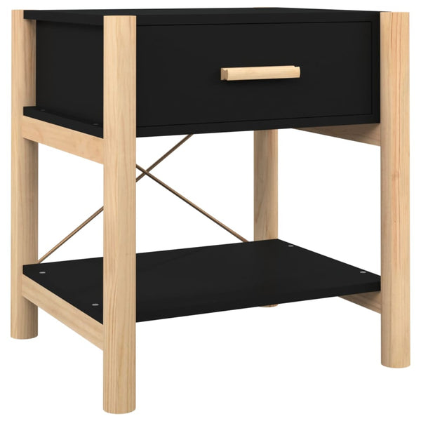 Nachttische Schwarz Holzwerkstoff 42x38x45 cm, 2er-Set