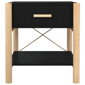 Nachttische Schwarz Holzwerkstoff 42x38x45 cm, 2er-Set