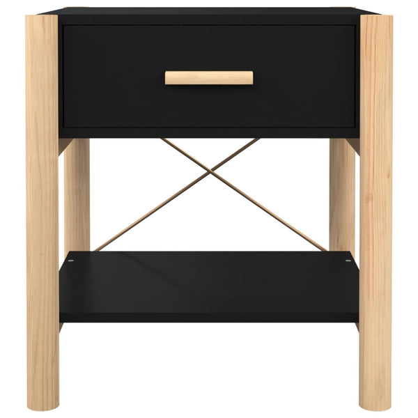 Nachttische Schwarz Holzwerkstoff 42x38x45 cm, 2er-Set