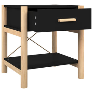 Nachttische Schwarz Holzwerkstoff 42x38x45 cm, 2er-Set