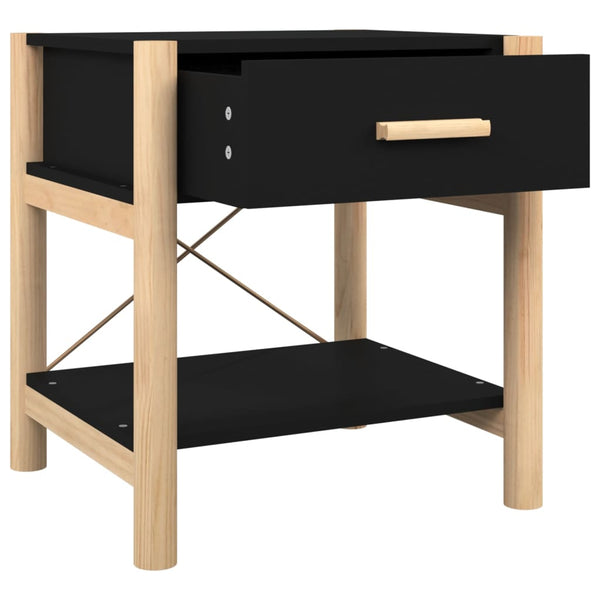 Nachttische Schwarz Holzwerkstoff 42x38x45 cm, 2er-Set