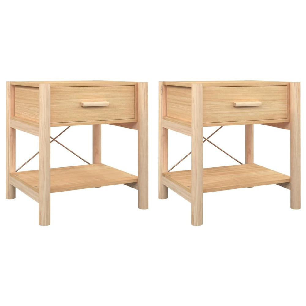 Nachttische 2er Set Holz 42x38x45 cm