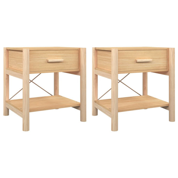 Nachttische 2er Set Holz 42x38x45 cm